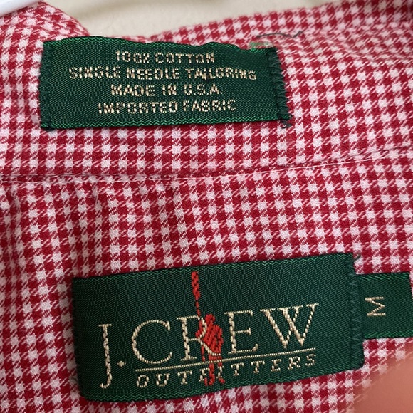J crew red gingham button down shirt - Picture 2 of 3